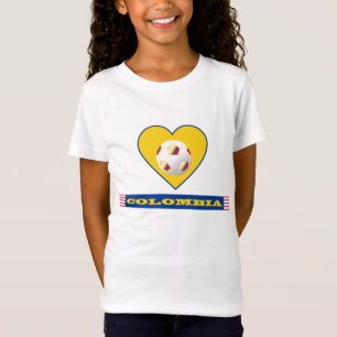 FUSSBALL KOLUMBIEN National Team Ball und Herz T-Shirt