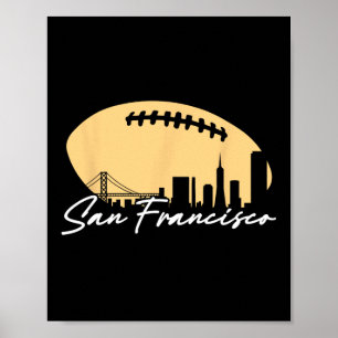 Fußball-Kontur Ihrer Stadt San Fran Poster