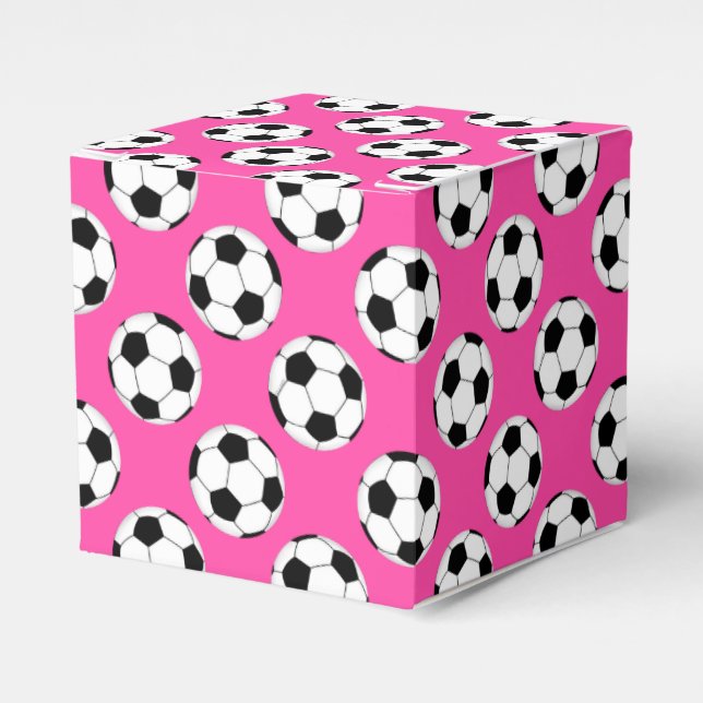 Fußball-Kugelmuster rosa Geschenkschachtel (Vorderseite)