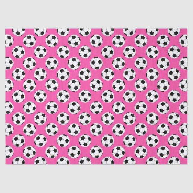 Fußball-Kugelmuster rosa Seidenpapier (Vorderseite)