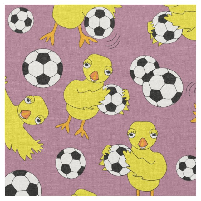 Fußball-Küken-Muster Stoff (Nahaufnahme)