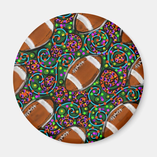 Fußball Kunst Grün Magnet (Vorne)
