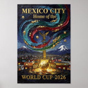Fußball-Kunst Mexico City 2026 Stadion Stadt Poster