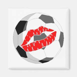 Fußball-Kuss (rot) Magnet