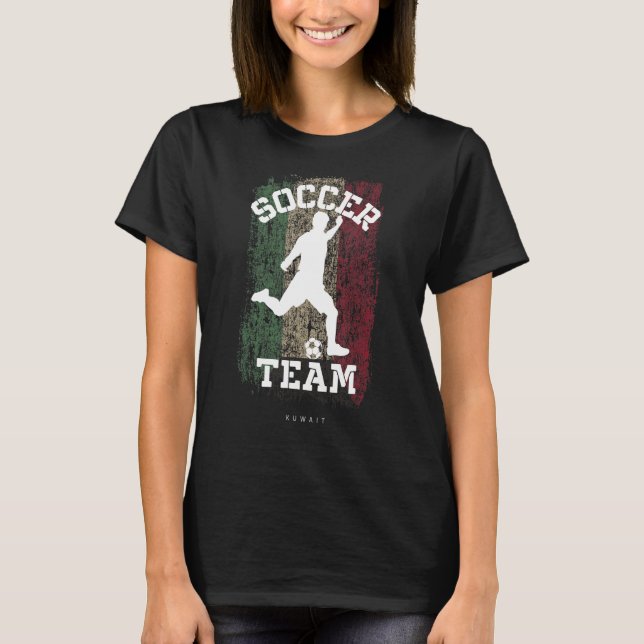 Fußball-Kuwait Flag Fußball-Team Fußball-Spieler T-Shirt (Vorderseite)