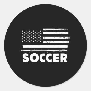 Fußball Leben USA-Flagge Patriotisches Sportdesign Runder Aufkleber