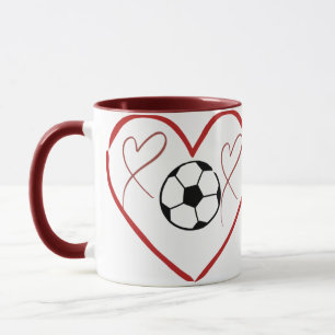 Fußball-Liebe Herz Tasse