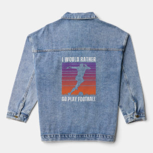 Fußball liebt Zitat mit weißem Text Jeansjacke