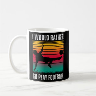 Fußball liebt Zitat mit weißem Text Kaffeetasse