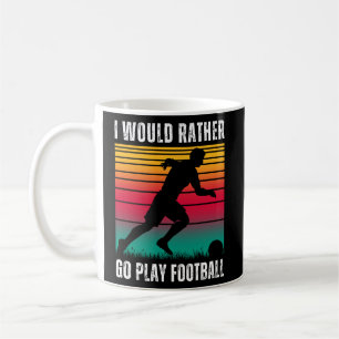Fußball liebt Zitat mit weißem Text Kaffeetasse