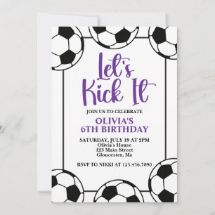 Fußball Lila Geburtstag Einladung