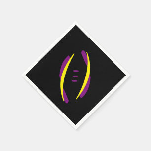 Fußball Lila/Gelb/Schwarzer Cocktail Napkins Serviette