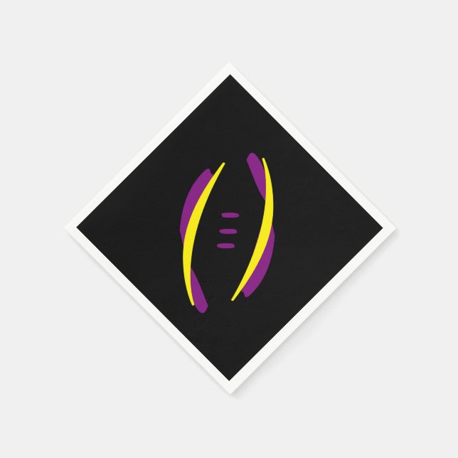 Fußball Lila/Gelb/Schwarzer Cocktail Napkins Serviette (Ecke)