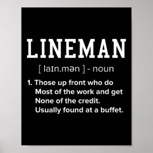 Fußball Lineman Definition Funny Offensive Linema Poster