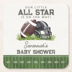 Fußball Little All Star Touchdown Babyparty Rechteckiger Pappuntersetzer