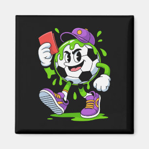 Fußball Ll Cartoon Drip Rote Karte Spaß Magnet