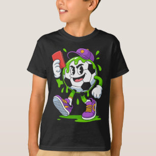 Fußball Ll Cartoon Drip Rote Karte Spaß  T-Shirt