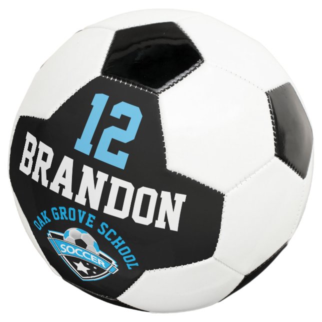 Fußball-Logo - Baby Blue, Black and White Fußball (Dreiviertel)