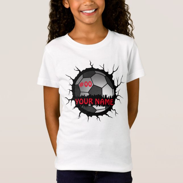 Fußball-Logo, Fußball-Individuelle Name, Fußball-G T-Shirt (Vorderseite)