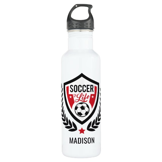 Fußball-Logo-Name-Wasserflaschen Edelstahlflasche (Vorderseite)