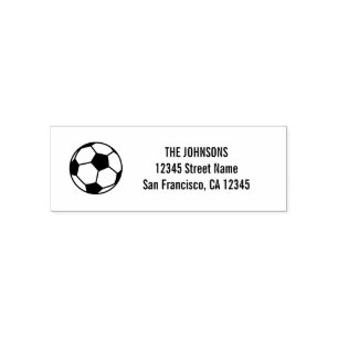 Fußball-Logo selbstfärbend Rücksendeadresse Bri Permastempel