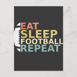 Fußball Lover Eat Sleep Football Wiederholung Postkarte