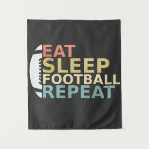 Fußball Lover Eat Sleep Football Wiederholung Wandteppich