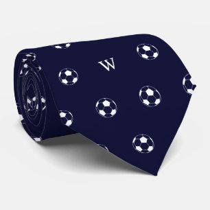 Fußball-Lover-Geschenk Monogram Initials Blue Krawatte