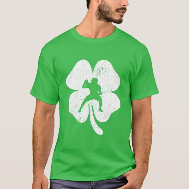 Fußball Lover St Patricks Day Leaf Clover Irish B T-Shirt (Vorderseite)