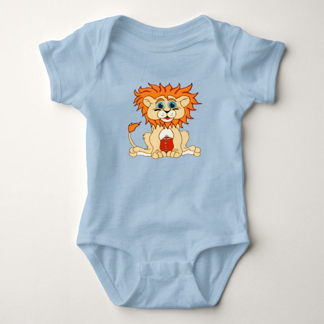 Fußball Löwe Baby Strampler (Vorderseite)