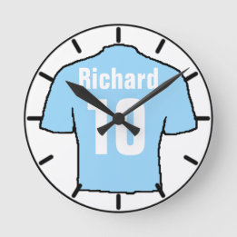 Fußball-Lüfter Shirt zu personalisieren. Runde Wanduhr