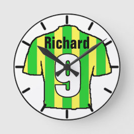 Fußball-Lüfter Shirt zu personalisieren. Runde Wanduhr