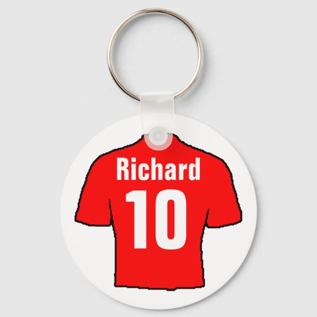 Fußball-Lüfter Shirt zu personalisieren. Schlüsselanhänger (Vorderseite)