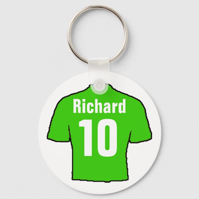 Fußball-Lüfter Shirt zu personalisieren. Schlüsselanhänger (Vorderseite)