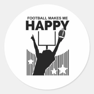 Fußball macht mich glücklich runder aufkleber