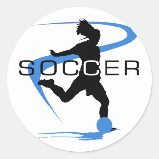 Fußball - Mädchen - Blau Runder Aufkleber