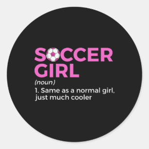 Fußball Mädchen Definition Runder Aufkleber