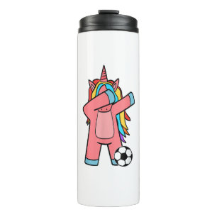 Fußball Mädchen Frauenfußball Einhorn Fußball T-Sh Thermosbecher