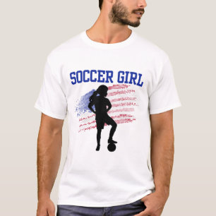 Fußball Mädchen Fußball Fan Unterstützung Stadion T-Shirt