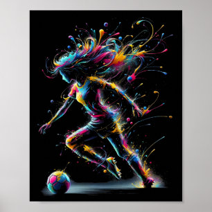 Fußball Mädchen Fußballspielerin Sportfan Frauen M Poster
