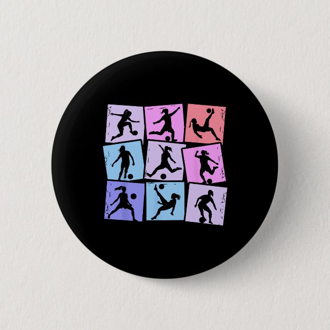 Fußball Mädchen Kinder Frauen  Button (Vorderseite)