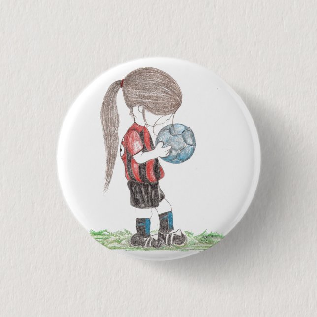 Fußball-Mädchen-Knopf Button (Vorderseite)
