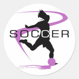 Fußball - Mädchen - Rosa Runder Aufkleber
