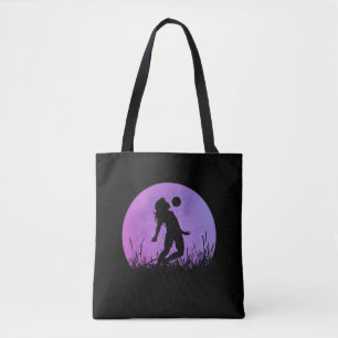 Fußball-Mädchen-Silhouette Mondlicht Tasche