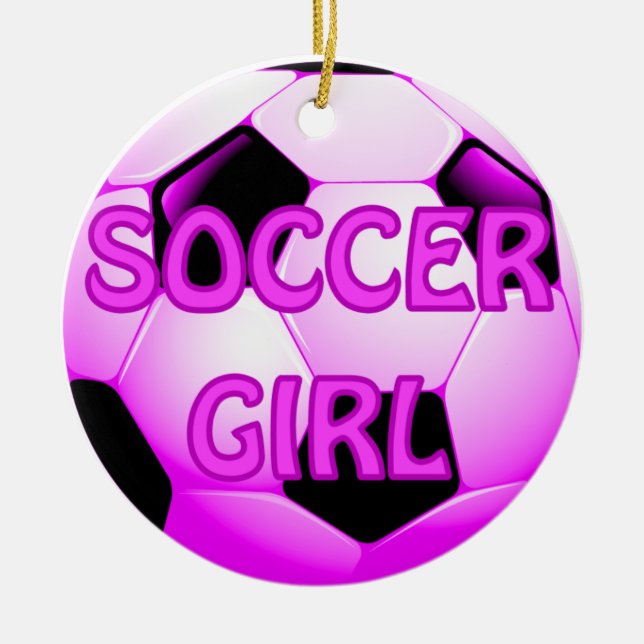 Fußball-Mädchen-Verzierungen Keramik Ornament (Vorne)
