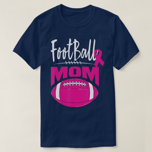 Fußball Mama Brustkrebs Bewusstsein Pink Ribbon L T-Shirt (Design vorne)