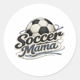 Fußball-Mama-Crochet-Abzeichen-Aufkleber Runder Aufkleber