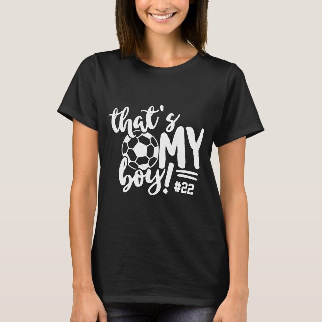 Fußball-Mama, das ist meine Boy-Name-Nummer T-Shirt (Vorderseite)