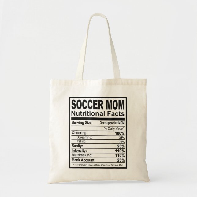 Fußball-Mama - ernährungsphysiologische Fakten Tragetasche (Vorne)