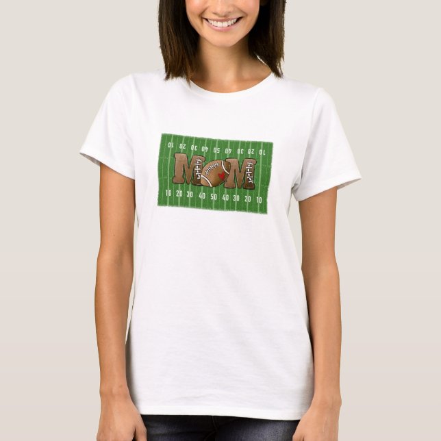 Fußball Mama Fußball-Feld Herz T-Shirt (Vorderseite)